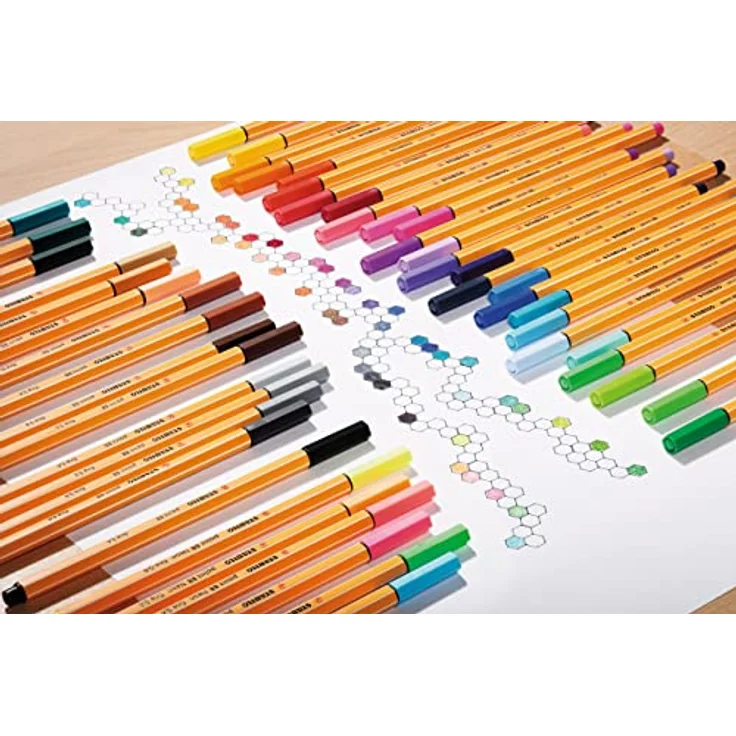 Fineliner - STABILO point 88 ColorParade - 20er Tischset in rot/orange - mit 20 verschiedenen Farben und Hängelasche – Bild 5