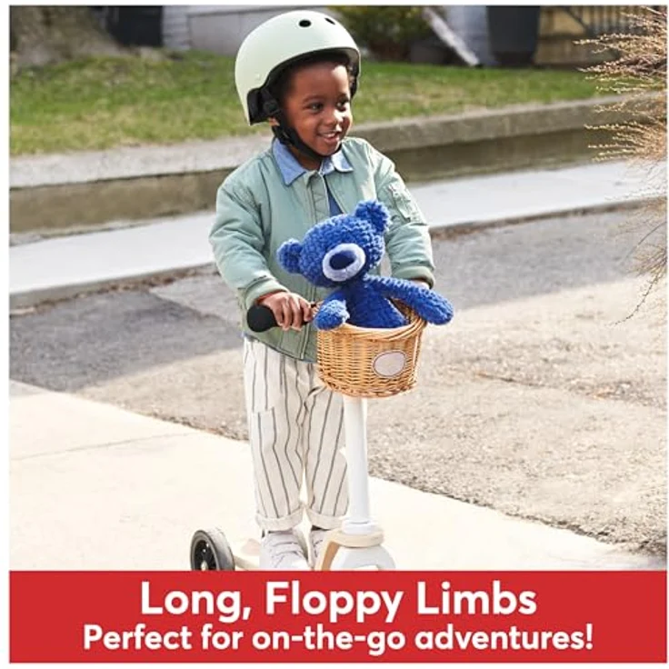 GUND Zahnstocher Ripple, Teddybär Stofftier ab 1 Jahren, Marineblau, 38,1 cm, mit geriffeltem Plüsch – Bild 3