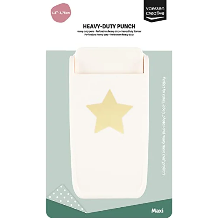 Vaessen Creative Motivstanzer Heavy Duty Sterne - Ø 3,75 cm - für dicke Papierarten wie PVC und Kork - ideal für Scrapbooking und Journaling – Bild 4
