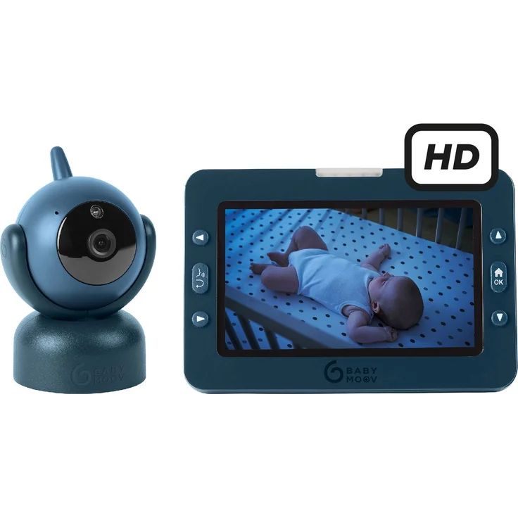 Babymoov Video-Babyphone Yoo Master Plus, 360° Kamera mit 5 Zoll HD-Bildschirm, VOX-Technologie, Nachtsicht und Temperatursensor