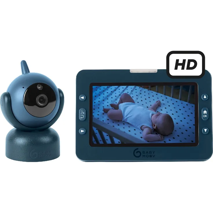 Babymoov Video-Babyphone Yoo Master Plus, 360° Kamera mit 5 Zoll HD-Bildschirm, VOX-Technologie, Nachtsicht und Temperatursensor