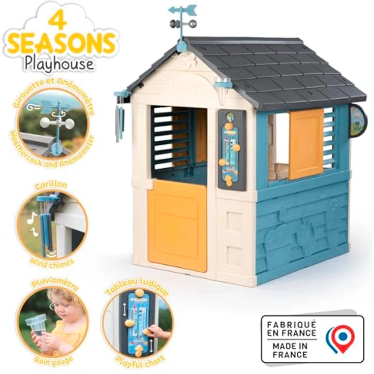 Smoby Life - 4 Jahreszeiten Spielhaus (103x122x143 cm) - kreatives Outdoor-Kinderhaus mit Wetter-Zubehör für Kinder ab 2 Jahren, UV-beständig und pflegeleicht – Bild 2