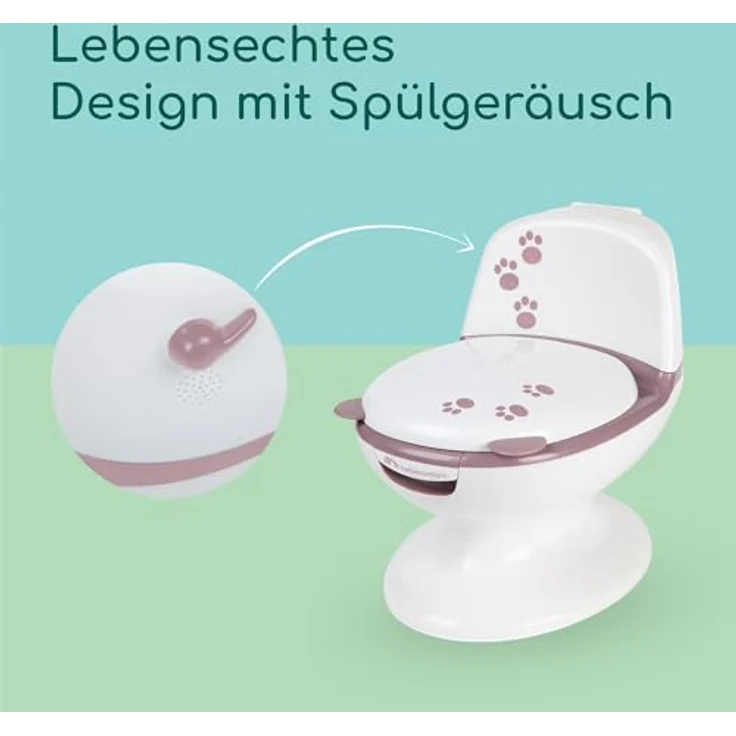 bebeconfort Mini-Toilette mit Spültaste und Spülgeräuschen, pink, rutschfester Boden und herausnehmbare Schüssel – Bild 5