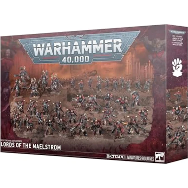 Games Workshop Warhammer 40.000 Chaos Space Marines Red Corsairs Battleforce Lords of the Maelstrom, 36 detailreiche Miniaturen mit personalisierbaren Abziehbildern – Bild 2