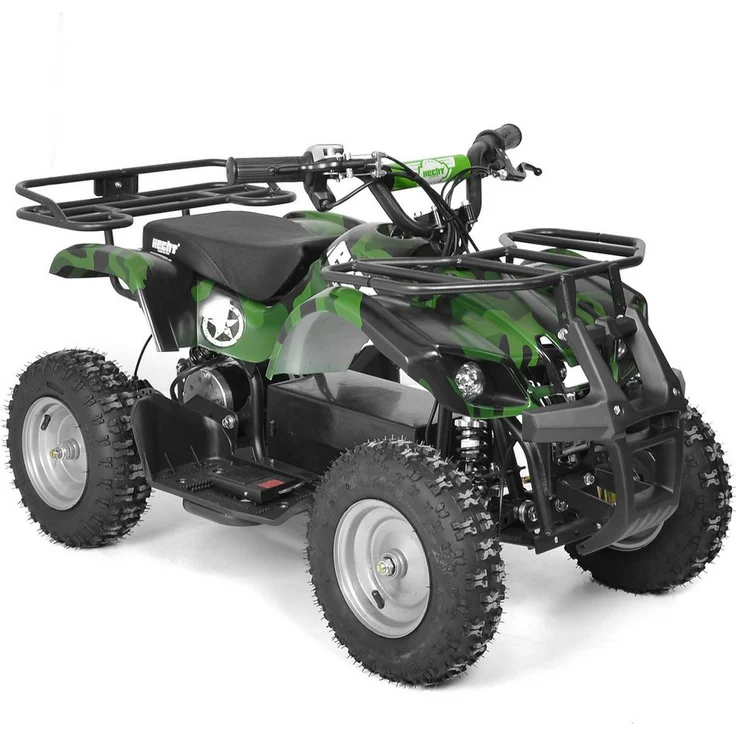Hecht HECHT 56100 Elektro-Kinderquad, 1000W, 36V/12Ah Akku, bis 25 km/h, 65 kg Belastbarkeit, Scheibenbremsen, einstellbare Federung, erhältlich in Army, Comic und Rot