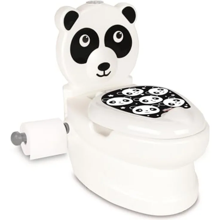 Lemodo Töpfchen für Kinder ab 18 Monate | Kindertoilette in weiß mit herausnehmbarem Lerntöpfchen | Kinderklo mit Spülgeräusch | Babytopf mit praktischem Stauraum | Realitätsnahes Kinder Töpfchen (Panda) - Preisvergleich