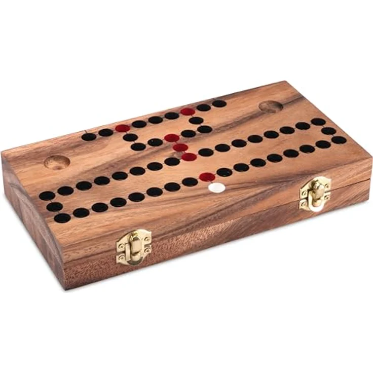 Logoplay Blockade, Brettspiel für 2-4 Spieler, zusammenklappbar mit Metallverschluss, Spielfeld 26 x 27 cm aus Samena-Holz – Bild 2