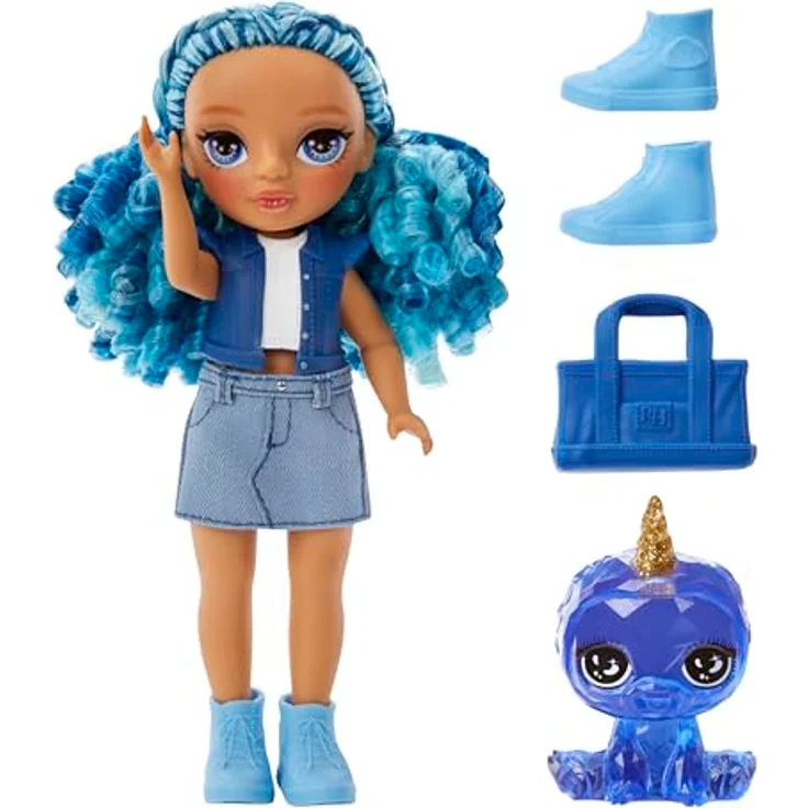 Rainbow High Littles Dolls - Sapphire (Blue) Ankleidepuppe mit passenden Accessoires, langem Haar und süßem Miniatur-Haustier – Bild 2