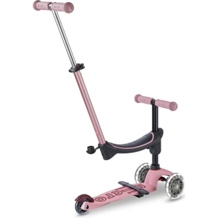 MICRO mini micro Deluxe Rock & go LED, 6-in-1 Scooter für Kinder von 1 bis 6 Jahren, Dusty Rose, mit Wippe und höhenverstellbarer Lenkstange – Bild 2