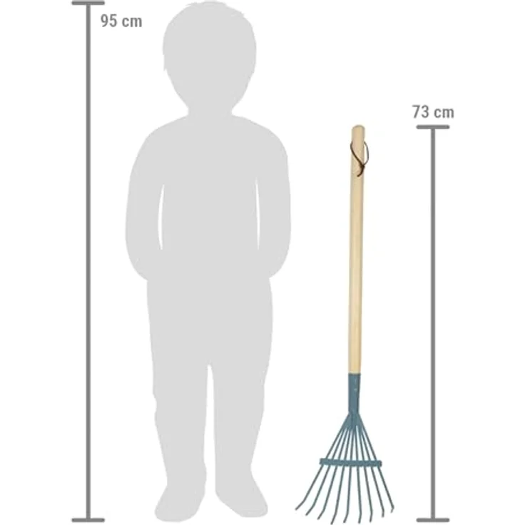 Small Foot Rechen, 6er-Set, blau aus Holz und Metall, kindgerechtes Gartenwerkzeug für Kinder ab 3 Jahren – Bild 4