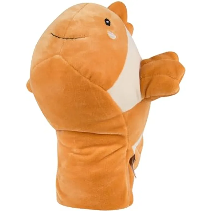 Sterntaler Handpuppe Clownfisch, weiche Kinder- und Babyspielzeug aus Flausch, 16 × 20 × 29 cm, dunkelgelb, wattiert mit Polyesterwatte