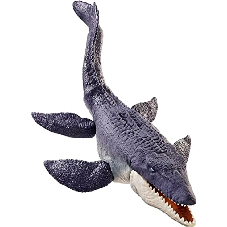 Jurassic World HNJ57 - Dominion Mosasaurus Dinosaurier Action-Figur, 70 cm groß mit beweglichen Gelenken, physisches & digitales Spiel, Dinosaurier Spielzeug für Kinder ab 4 Jahren - Preisvergleich – Bild 4
