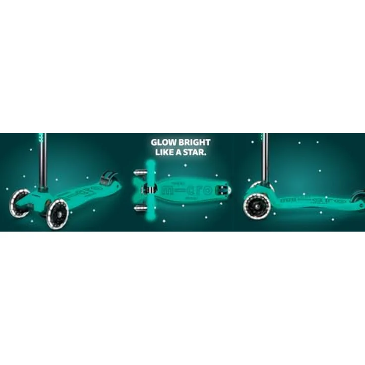 Micro Maxi Micro Deluxe Glow LED Kinderroller | Scooter | LED-Leuchten in jelly green – Bild 5
