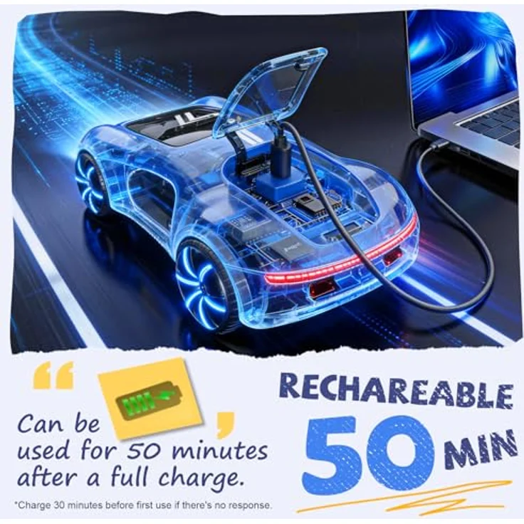 AEROQUEST Ferngesteuertes Stunt Auto mit Gestensensor, 2,4 GHz, Aufladbar, 360° Drifts und Lichteffekte, für Kinder ab 6 Jahren – Bild 3