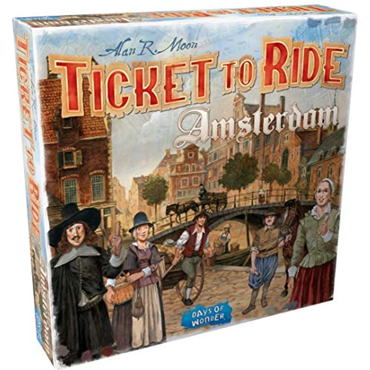 Days of Wonder Ticket to Ride Amsterdam, Brettspiel für 2-4 Spieler, Familien-Brettspiel, Zugspiel, Altersgruppe 8+, Spielzeit 10-15 Minuten, verschiedene Farben – Bild 1