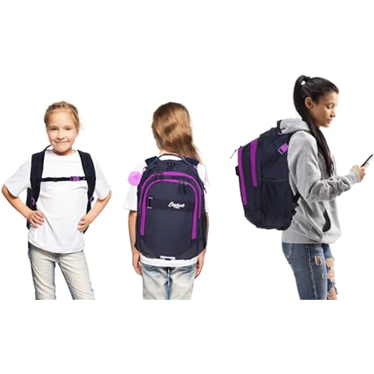 Elephant HERO Signature 2, 3 Teile Set Schulrucksack Lila mit Laptopfach, Sporttasche und Mäppchen – Bild 4