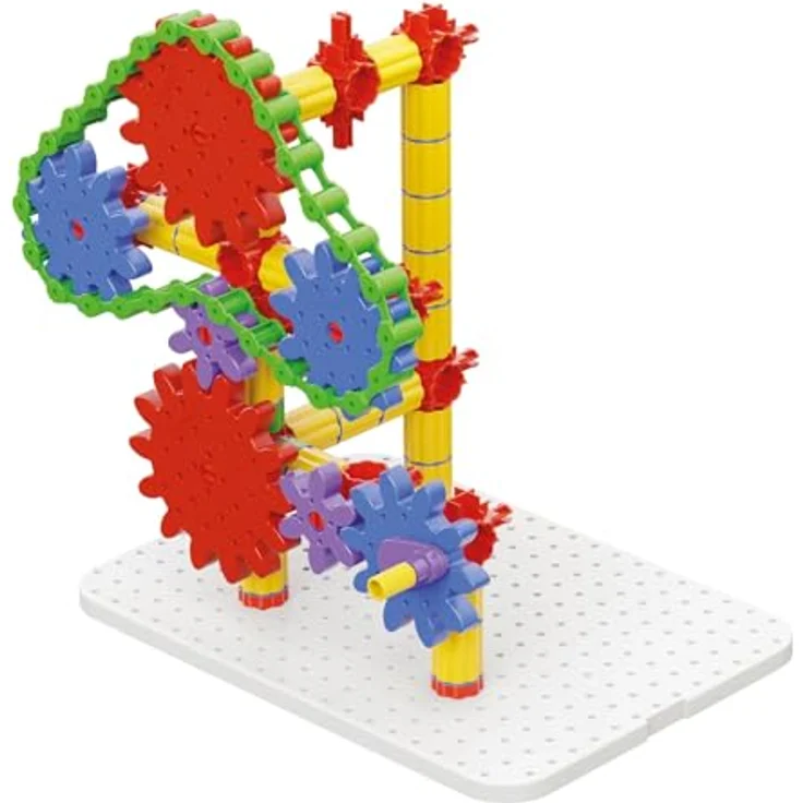 Quercetti Georello Tech Toolbox Bauspiel, Multicolor, Medium - Klemmbausteine für dreidimensionale Strukturen und Mechaniklernen – Bild 4