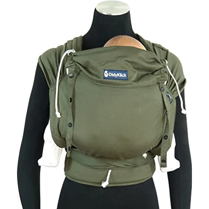 Didymos DidyKlick 4u Babytrage - Halfbuckle Tragehilfe Olive - für Babys und Kleinkinder von 3,5kg bis 20kg - ergonomische Sitzhaltung - Bauchtrage - Hüfttrage - Rückentrage – Bild 4
