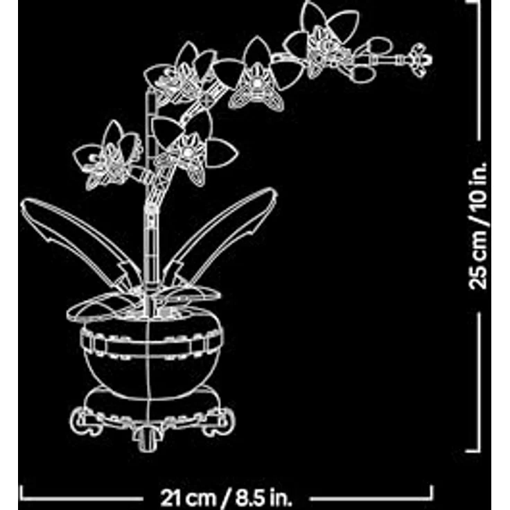 LEGO LEGO® Botanicals Mini-Orchidee 10343, Kunstblumen Set mit 274 Teilen, terrakottafarbener Blumentopf – Bild 10