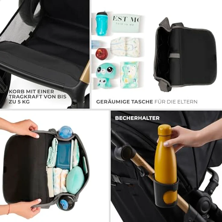 Kinderkraft MOOV 2 AIR 3-in-1 Kinderwagen, Aufblasbare Räder, 2-in-1-Sitz, inkl. Mink PRO i-Size, bis 27 kg, UPF50+ Verdeck, Grau – Bild 17