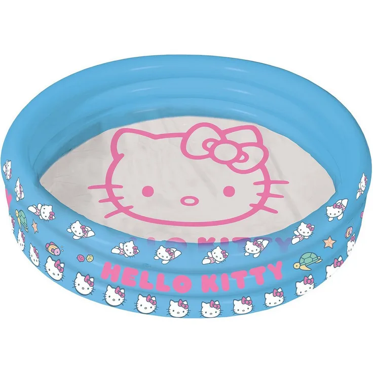 Wehncke Hello Kitty 3-Ring-Pool, aufblasbares Planschbecken mit 100 cm Durchmesser, bunt, für Kinder ab 2 Jahren