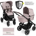 ABC Design Kombi-Kinderwagen Salsa 4 Air - Pure Edition - Berry, inkl. Babywanne & Sportsitz, XXL Zubehörpaket & Gratis Mobilitätsgarantie