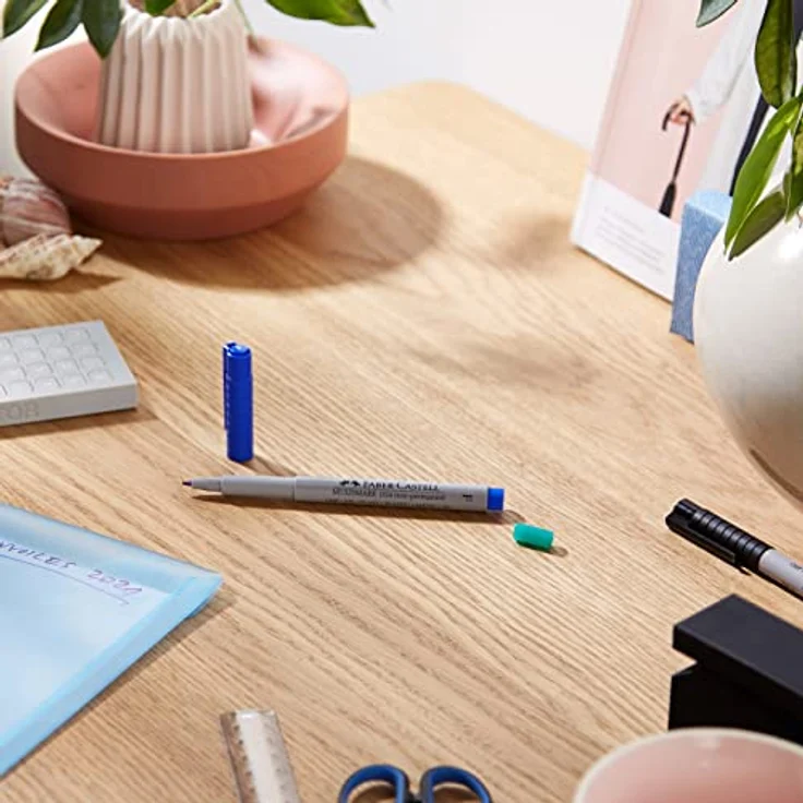 Faber-Castell 159599 - Marker MULTIMARK non-permanent, Stärke: F, 2er Packung, blau und schwarz – Bild 4