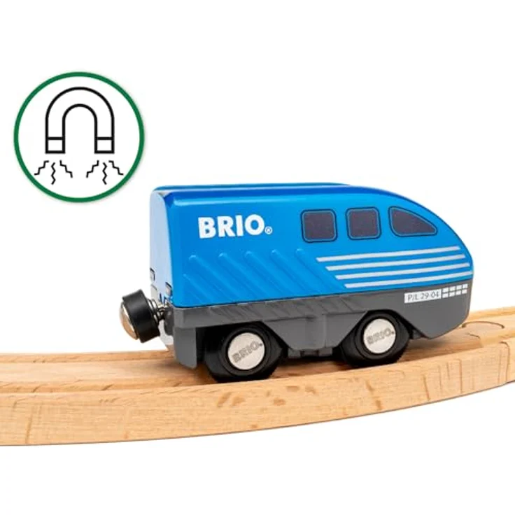 BRIO® Spielzeug-Eisenbahn BRIO® WORLD, Lok mit Rückziehmotor - batteriefrei und magnetische Verbindung – Bild 8