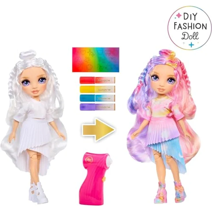 Rainbow High Air Brush & Create Fashion Doll, Anziehpuppe mit lila Augen und auswaschbaren Farben – Bild 2