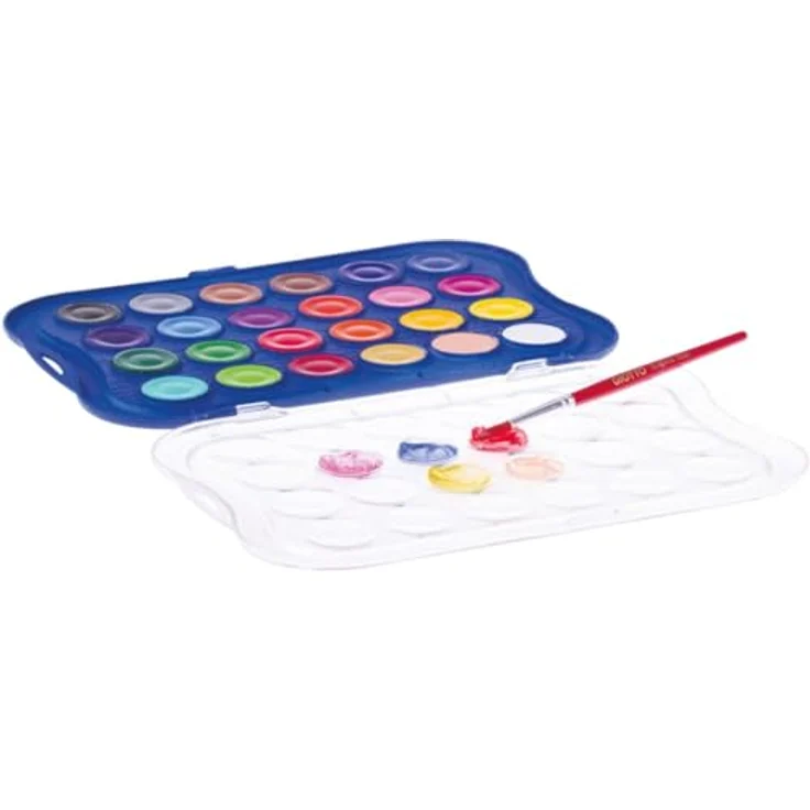 Giotto 352600 Box Aquarellfarben Mini, 24 Pans, sortiert, für Kinder ab 3 Jahren, intensive Farben – Bild 2
