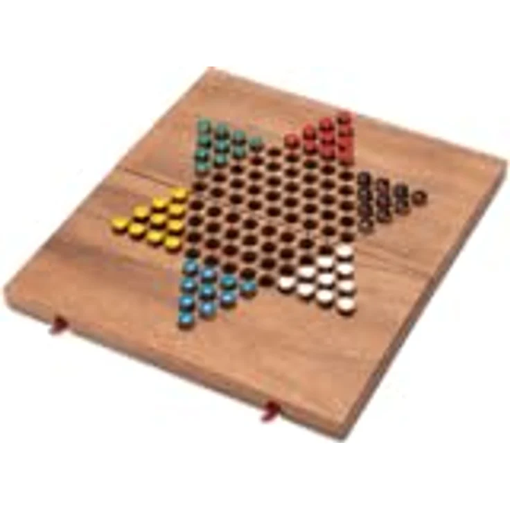 Logoplay Halma Gr. L, Brettspiel für 2 bis 6 Spieler, hochwertiges Samena-Holz, inkl. Stoffbeutel, Spielfeld 26 x 27 cm, 6 x 10 Spielstecker – Bild 3
