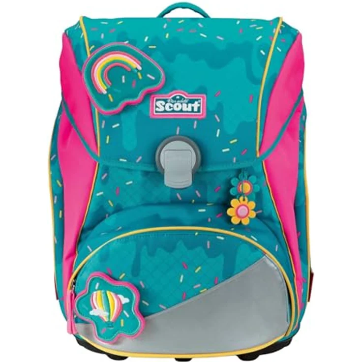 Scout Schulranzen Alpha (5-tlg), PET, ergonomisch, LED Display mit Pixel Grafik, 20 l Volumen, blau – Bild 2