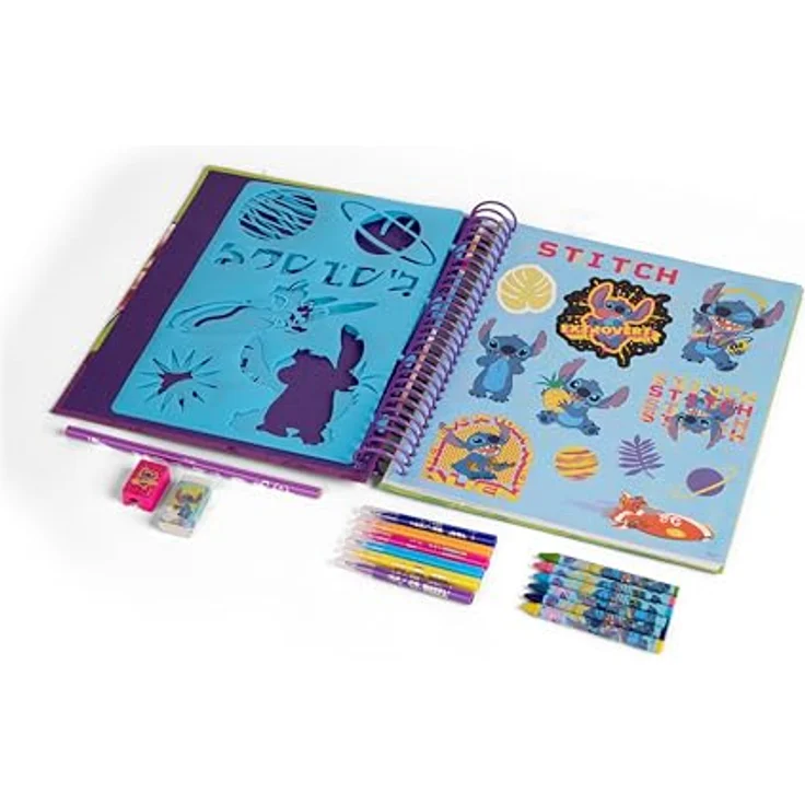 Canenco Kreativset Disney Stitch - Color & Create - Schablonen-Malbuch für kreative Bastelideen, geeignet für Kinder ab 3 Jahren – Bild 2