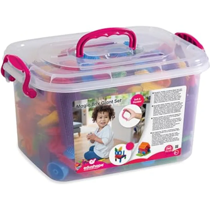 Edushape Noppers/Bristle Blocks Bausteine/Sensory Noppenbausteine Riesenset - 360 Teile, bunte haptische Bausteine für Kinder ab 3 Jahren