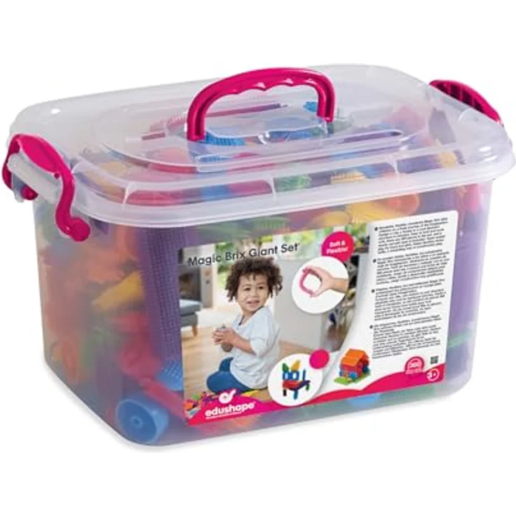 Edushape Noppers/Bristle Blocks Bausteine/Sensory Noppenbausteine Riesenset - 360 Teile, bunte haptische Bausteine für Kinder ab 3 Jahren – Bild 1