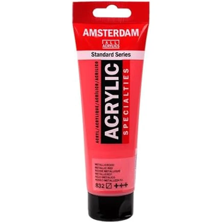 Amsterdam Talens Acrylfarbe 120 ml Künstlerqualität in Metallic Red, lichtecht und wasserverdünnbar – Bild 4