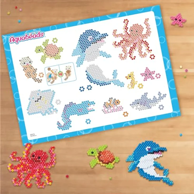 Aquabeads Ozean Bastelset, 1.500 bunte Perlen für kreative Unterwasser-Motive, kinderfreundlich ohne Bügeln oder Kleber – Bild 7