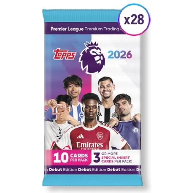 Topps Premier League 2025/26 Trading Cards Booster Display, 28 Boosterpackungen mit je 10 Karten, exklusive Hall of Fame Motive – Bild 2