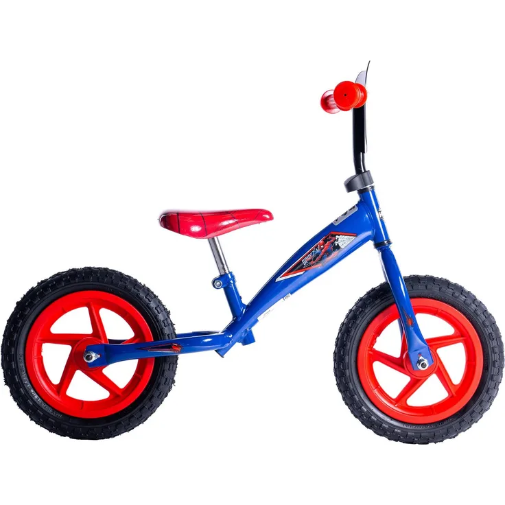 Huffy Spider-Man Laufrad, 12-Zoll Kinderlaufrad mit stabiler Stahlrahmengeometrie und breiten Reifen, ideal für 2- bis 5-Jährige