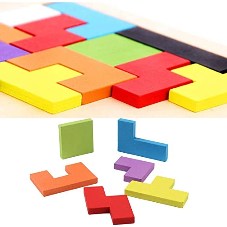 EACHHAHA Tetris Holzpuzzle Box Spielzeug,Montessori Spielzeug für Kinder,Gehirn Teaser Holzpuzzle Block,Lernendes Puzzle Spielzeug,Tangram Puzzles für Kinder 3 4 5 6 Jahre alt - Preisvergleich – Bild 4