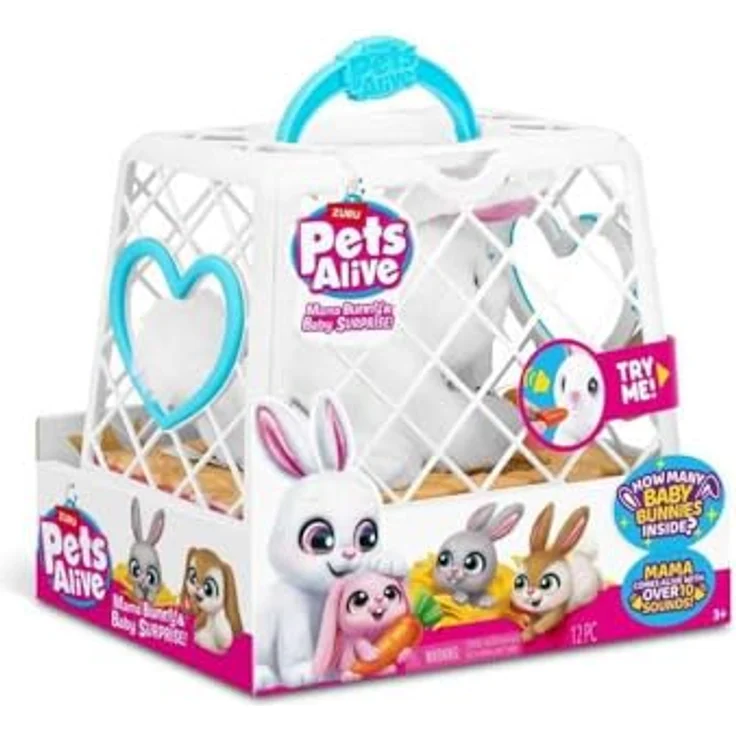 Zuru Pets Alive - Mama & Baby Surprise Bunny, Funktionsplüsch Spielware – Bild 3