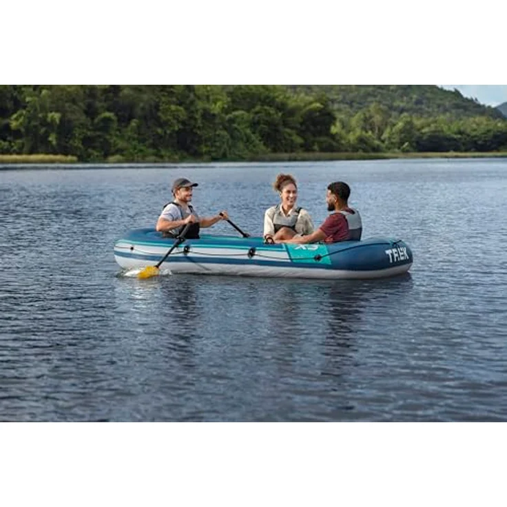 Bestway Hydro Force Trek X3, Schlauchboot (294 cm) für 3 Erwachsene, 360 kg Tragfähigkeit, strapazierfähiges Inflata-Shield-Material, stabiler aufblasbarer Boden – Bild 7