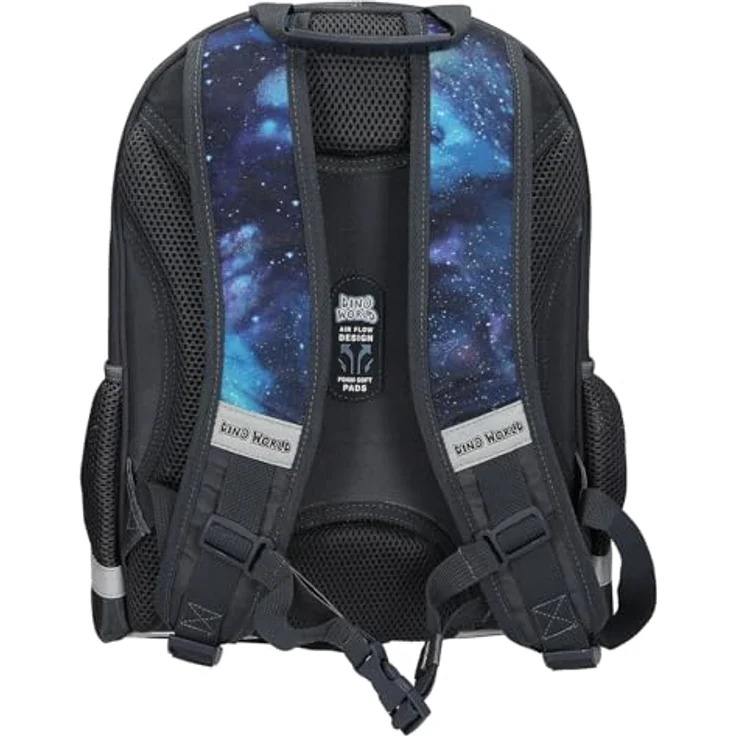 Depesche DINO World Schulrucksack GALAXY, dunkelblau, mit T-Rex Motiv, stufenlos verstellbaren Trägern und Mesh-Rückenteil – Bild 4