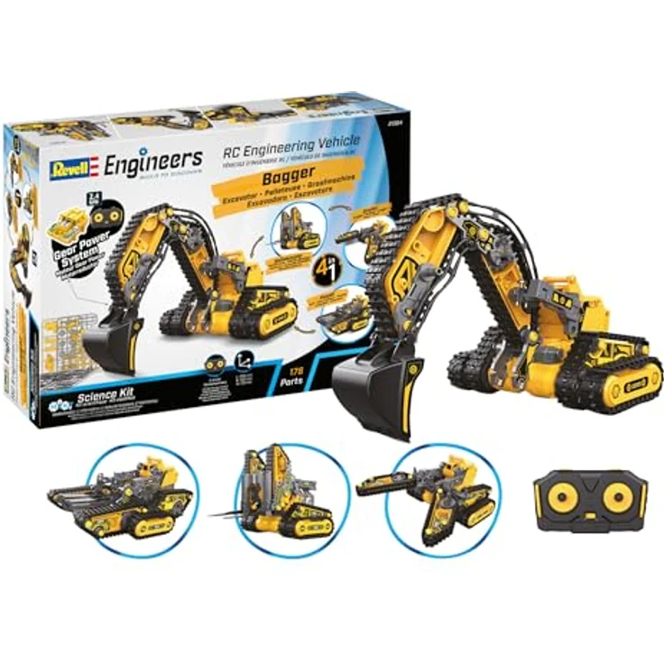 Revell RC Engineering Vehicle 4in1, Ferngesteuertes Technikwunder mit 172 Teilen, ab 10 Jahren – Bild 1
