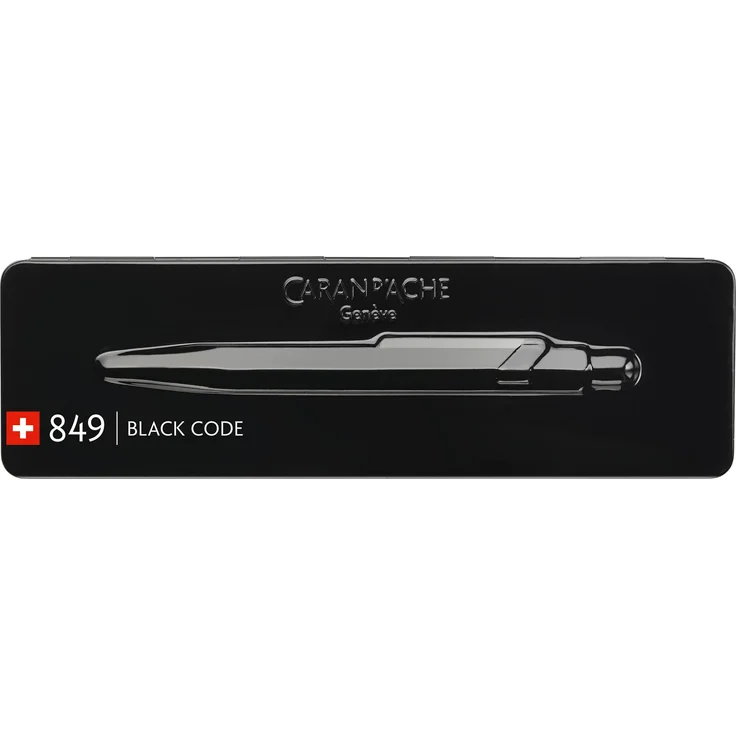 Caran d'Ache 849 Black Code, Kugelschreiber im Full Black-Look, nachfüllbar, schwarz