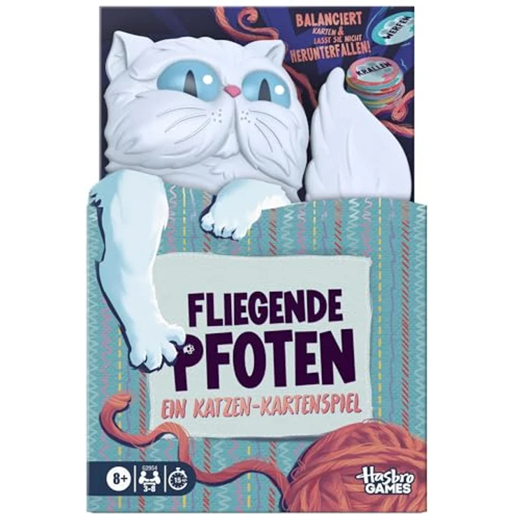 Hasbro Gaming Fliegende Pfoten, Katzen-Kartenspiel für 3-6 Spieler, ab 8 Jahren, 15 Min. Spielzeit, Deutsche Version – Bild 1