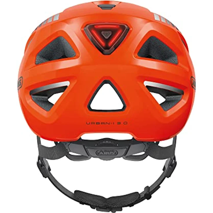 ABUS Stadthelm Urban-I 3.0 - Fahrradhelm mit Rücklicht, Schirm und Magnetverschluss - Orange, Größe S – Bild 3