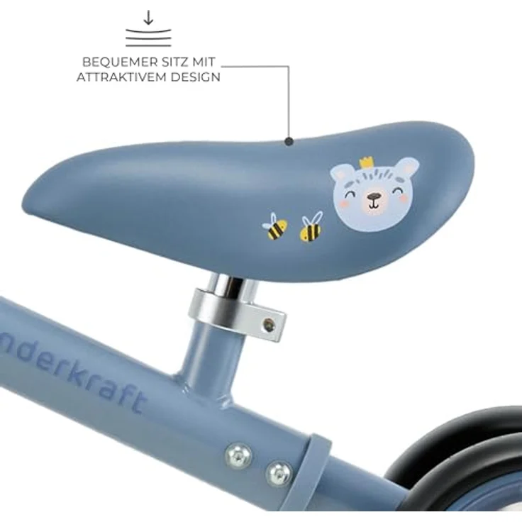 Kinderkraft Cutie Flash Laufrad, Lernlaufrad mit LED-Lichtern, sicheres Design, höhenverstellbarer Sitz, für Kinder ab 1 Jahr, Blau – Bild 4