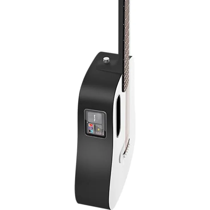 Lava Music ME Play 36 Zoll Nightfall, Akustik Gitarre mit HPL-Korpus, wetterfest, Schwarz-Weiß, integrierter Pickup und Touch-sensitive-Technologie – Bild 6