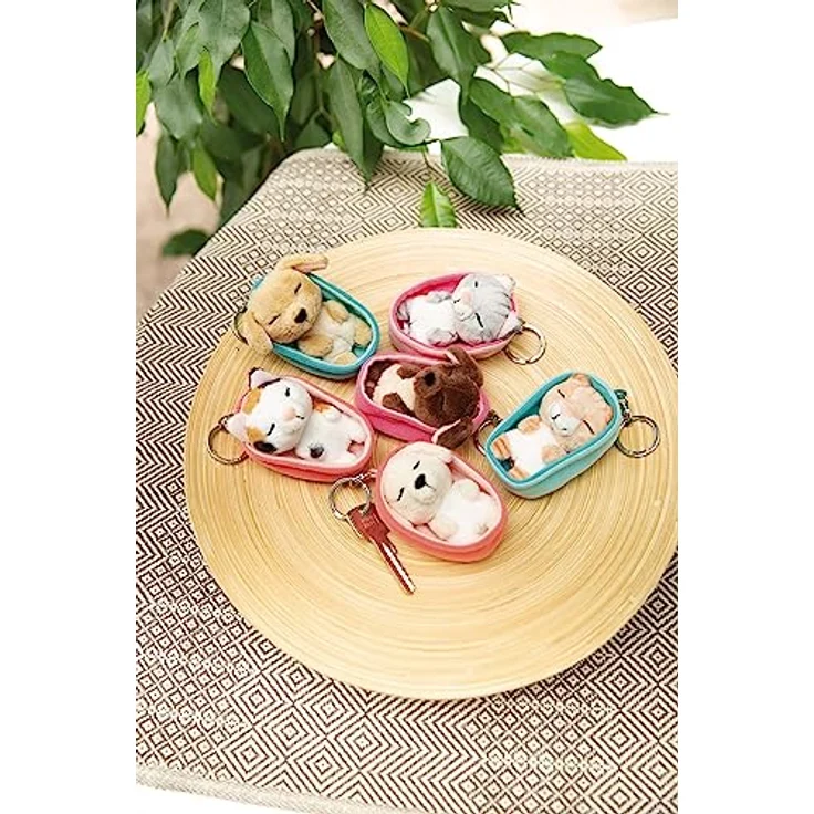 NICI 48841 Schlüsselanhänger Sleeping Pets Katze grau getigert 8cm – Bild 2